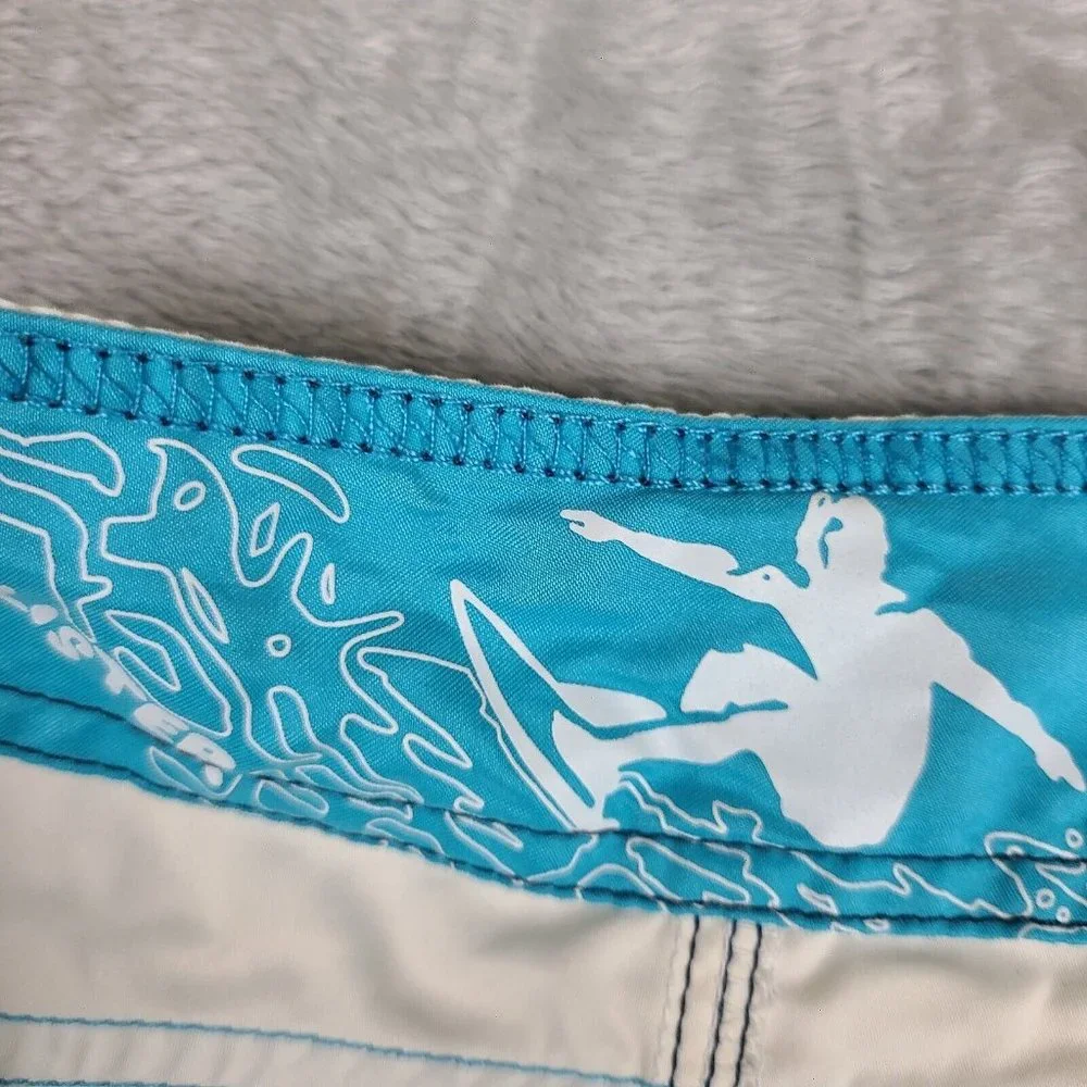 Men's Hollister Swim Trunks White Swim Board Shorts Size 30‎ Hollister Logo